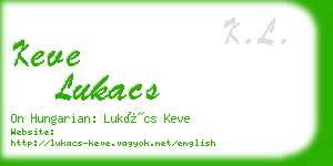 keve lukacs business card